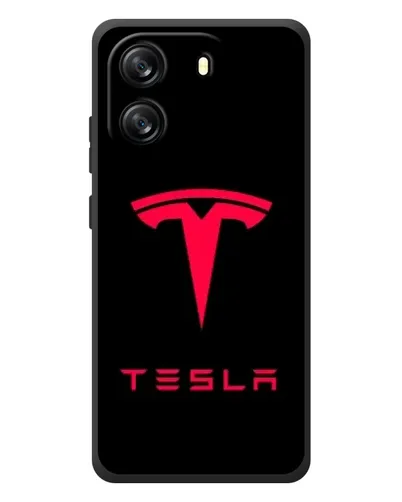 Чехол для Blackview Oscal Flat 1C с картинкой «Tesla Red Logo»