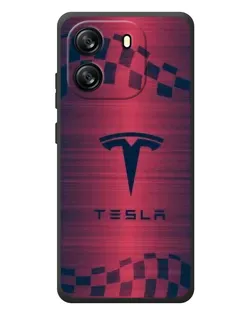 Чохол для Blackview Oscal Flat 1C з картинкою «Тесла червоний карбон»