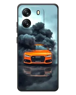 Чехол для Blackview Oscal Flat 1C с картинкой «Audi в облаках дыма»