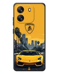 Чехол для Blackview Oscal Flat 1C с картинкой «Желтый Lamborghini город»