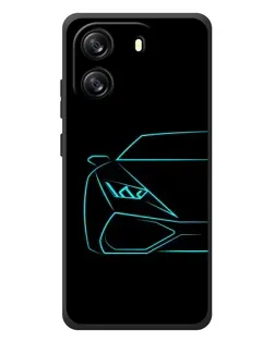 Чехол для Blackview Oscal Flat 1C с картинкой «Голубой силуэт Lamborghini»