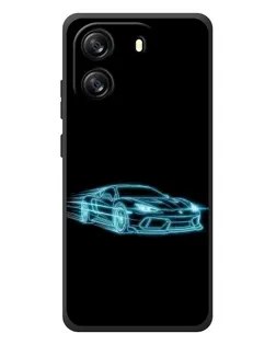 Чехол для Blackview Oscal Flat 1C с картинкой «Неоновый контур Lamborghini»