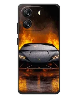 Чехол для Blackview Oscal Flat 1C с картинкой «Lamborghini в огне»