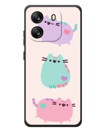 Чехол для Blackview Oscal Flat 1C с картинкой «Pusheen трио»