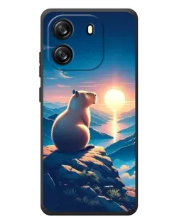 Чохол для Blackview Oscal Flat 1C з картинкою «Захід сонця з капібарою»