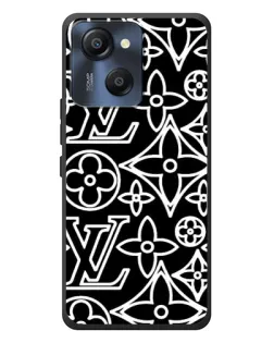 Чехол для Blackview Oscal Modern 8 с картинкой «Черно-белый узор LV»