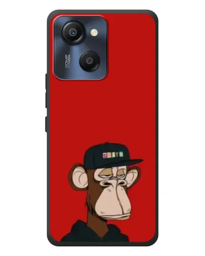 Чехол для Blackview Oscal Modern 8 с картинкой «Bored Ape — красный фон»