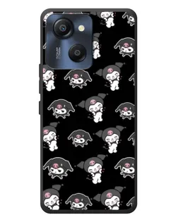Чехол для Blackview Oscal Modern 8 с картинкой «Черный паттерн Kuromi»