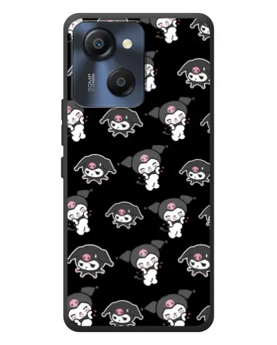 Чехол для Blackview Oscal Modern 8 с картинкой «Черный паттерн Kuromi»