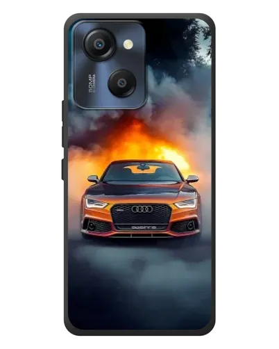 Чехол для Blackview Oscal Modern 8 с картинкой «Audi в огненном дыму»