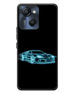 Чехол для Blackview Oscal Modern 8 с картинкой «Неоновый контур Lamborghini»