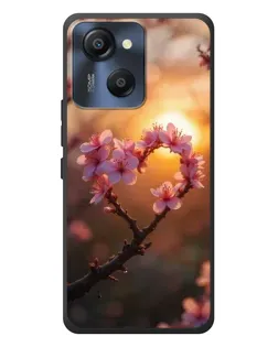 Чохол для Blackview Oscal Modern 8 з картинкою «Рожевий цвіт  сердечко на тлі заходу»