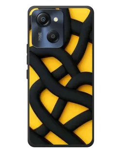 Чехол для Blackview Oscal Modern 8 с картинкой «Черное желтое переплетение»