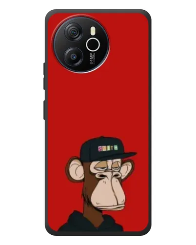Чехол для Blackview Oscal Tiger 12 с картинкой «Bored Ape — красный фон»