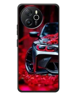 Чехол для Blackview Oscal Tiger 12 с картинкой «Спортивная BMW и цветы»