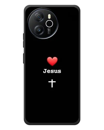 Чехол для Blackview Oscal Tiger 12 с картинкой «Сердце - Jesus»