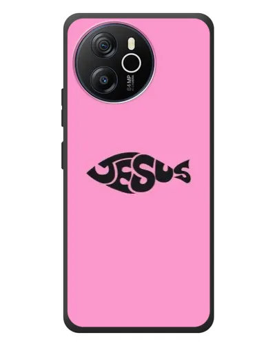 Чехол для Blackview Oscal Tiger 12 с картинкой «Розовый символ  Jesus»
