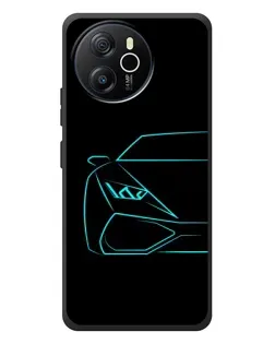 Чехол для Blackview Oscal Tiger 12 с картинкой «Голубой силуэт Lamborghini»