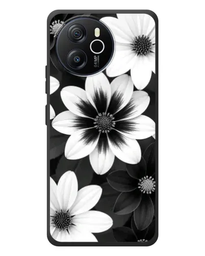 Чехол для Blackview Oscal Tiger 12 с картинкой «Монохромные астры»