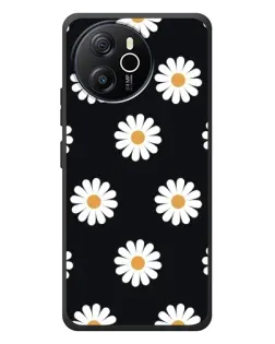 Чехол для Blackview Oscal Tiger 12 с картинкой «Ромашки на черном»