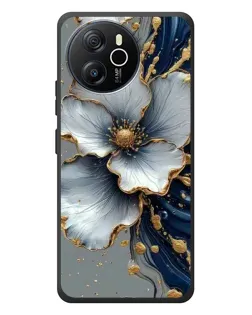 Чехол для Blackview Oscal Tiger 12 с картинкой «Белый цветок и золотой флюид»