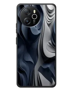 Чехол для Blackview Oscal Tiger 12 с картинкой «Объемные синие складки»