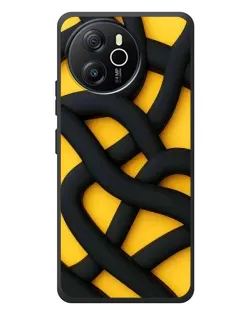 Чехол для Blackview Oscal Tiger 12 с картинкой «Черное желтое переплетение»