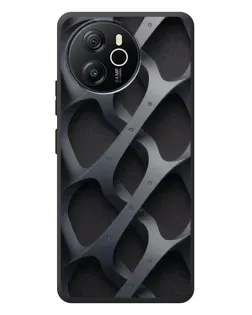 Чехол для Blackview Oscal Tiger 12 с картинкой «Объемное серое плетение»