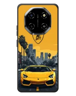 Чехол для Blackview Shark 6 с картинкой «Желтый Lamborghini город»