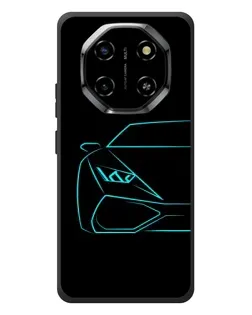 Чехол для Blackview Shark 6 с картинкой «Голубой силуэт Lamborghini»