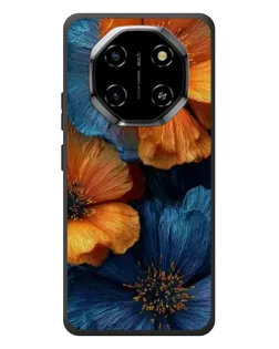 Чохол для Blackview Shark 6 з картинкою «Яскрава синьо-помаранчева флора»