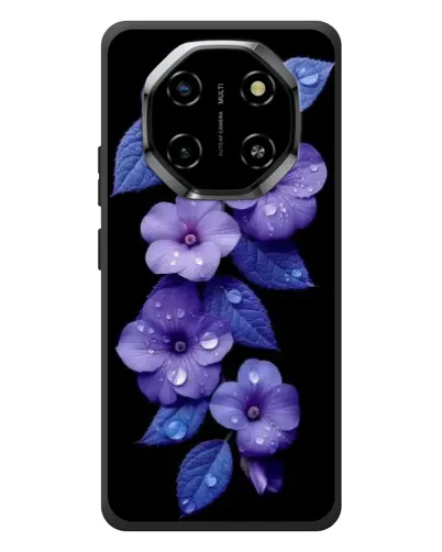 Чехол для Blackview Shark 6 с картинкой «Фиолетовые цветы с росою»