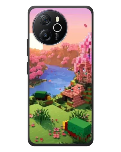 Чехол для Blackview Shark 8 с картинкой «Розовое дерево Minecraft»