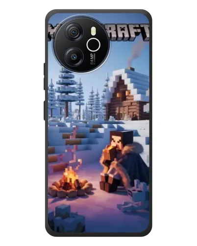 Чехол для Blackview Shark 8 с картинкой «Зимний Minecraft»