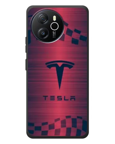Чехол для Blackview Shark 8 с картинкой «Тесла красный карбон»