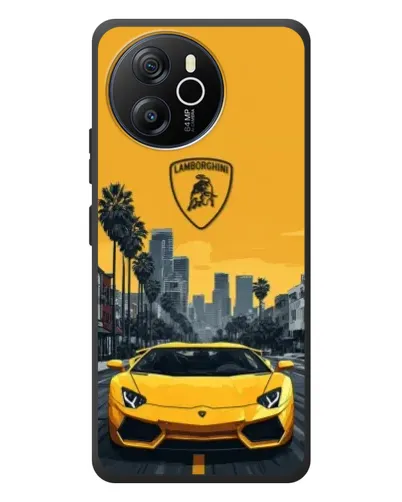 Чехол для Blackview Shark 8 с картинкой «Желтый Lamborghini город»