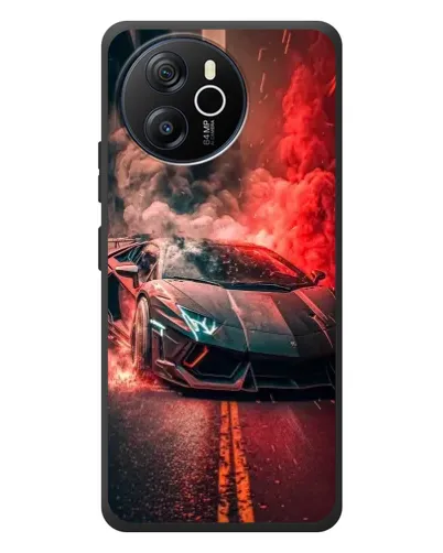 Чехол для Blackview Shark 8 с картинкой «Lamborghini красный дым»