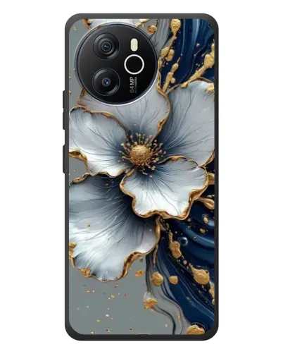 Чехол для Blackview Shark 8 с картинкой «Белый цветок и золотой флюид» Чехол для Blackview Shark 8 с картинкой «Белый цветок и золотой флюид»