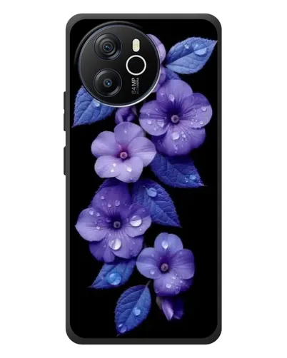 Чехол для Blackview Shark 8 с картинкой «Фиолетовые цветы с росою»