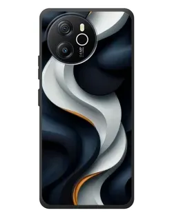 Чехол для Blackview Shark 8 с картинкой «Объемные черно-белые ленты»