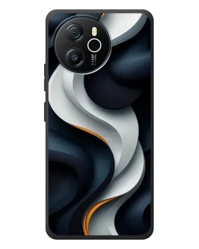 Чехол для Blackview Shark 8 с картинкой «Объемные черно-белые ленты»