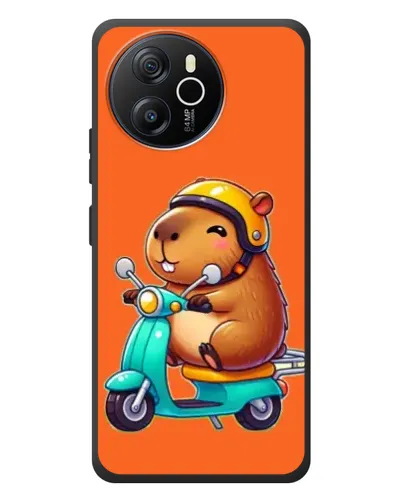 Чехол для Blackview Shark 8 с картинкой «Капибара на скутере»
