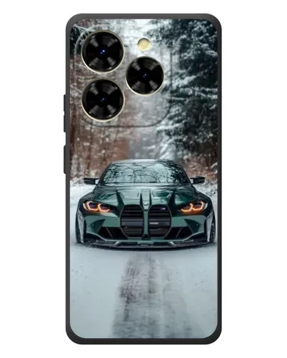 Чехол для Blackview Shark 9 с картинкой «BMW в зимнем лесу»