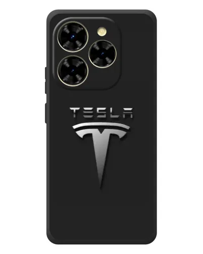 Чехол для Blackview Shark 9 с картинкой «Стальной логотип Tesla»