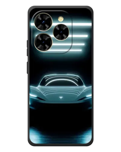 Чехол для Blackview Shark 9 с картинкой «Tesla в неоне»