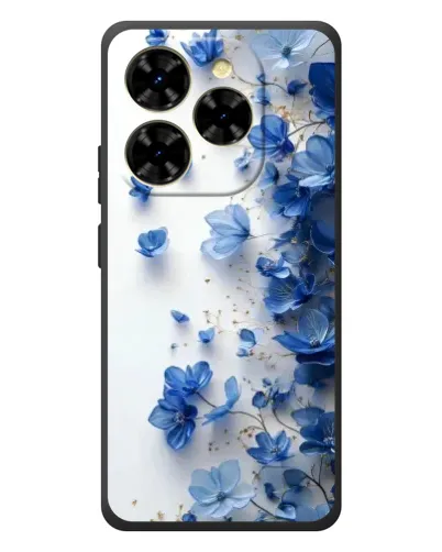 Чехол для Blackview Shark 9 с картинкой «Голубой цветочный каскад»