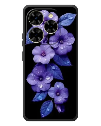 Чехол для Blackview Shark 9 с картинкой «Фиолетовые цветы с росою»