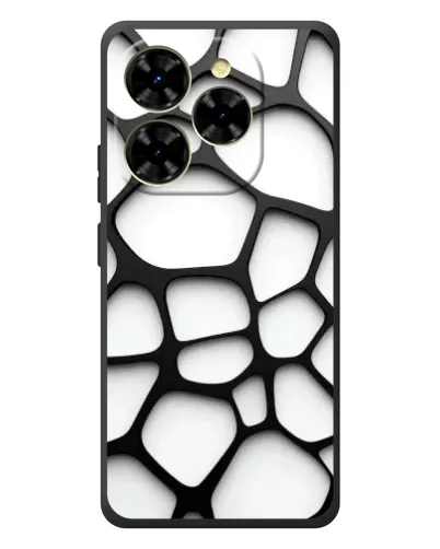 Чехол для Blackview Shark 9 с картинкой «Белая объемная сетка»