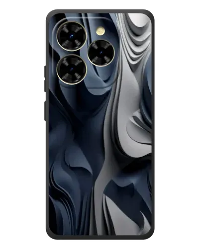 Чехол для Blackview Shark 9 с картинкой «Объемные синие складки»