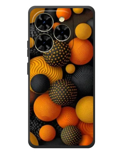 Чехол для Blackview Shark 9 с картинкой «Объемные оранжевые сферы»
